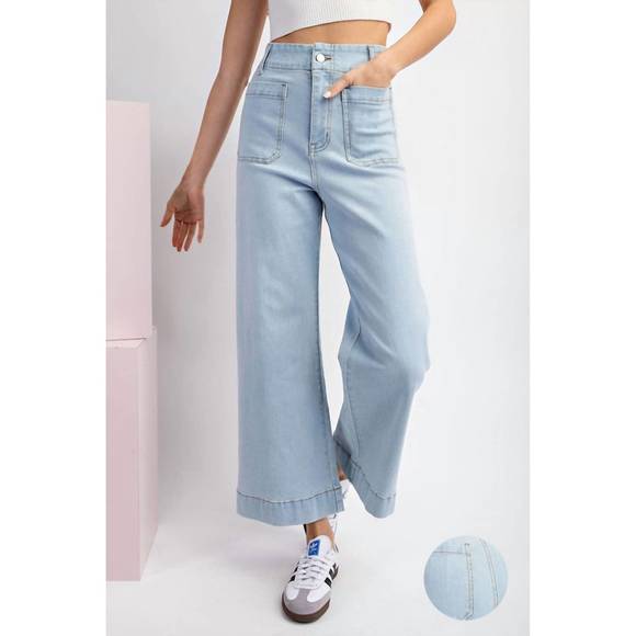 NEW EE:SOME the metamorphosis mineral wash wide leg jeans in denim - Picture 1 of 5